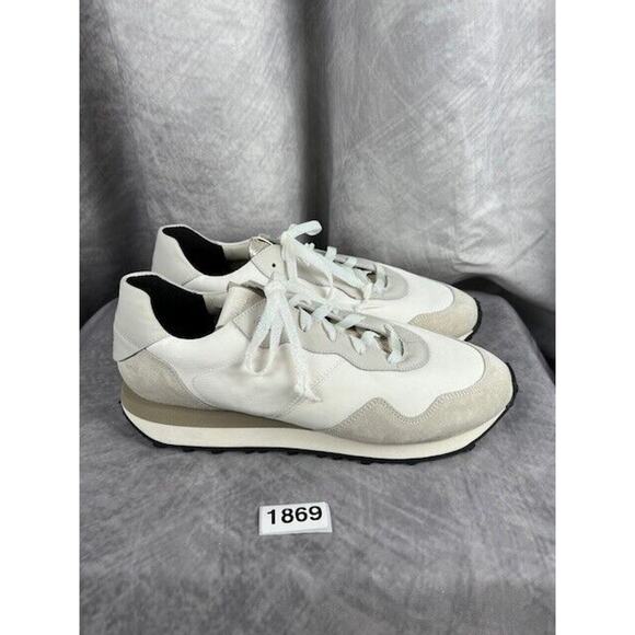 P448 Cancun Low Top Sneakers Women EUR 43 US 10.5 Beige White Sparkle Lace Shoes - Picture 1 of 10